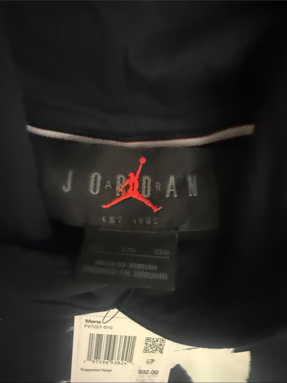 Jordan Black Pullover Hoodie with White Jumpman Graphic - Picture 9 of 11